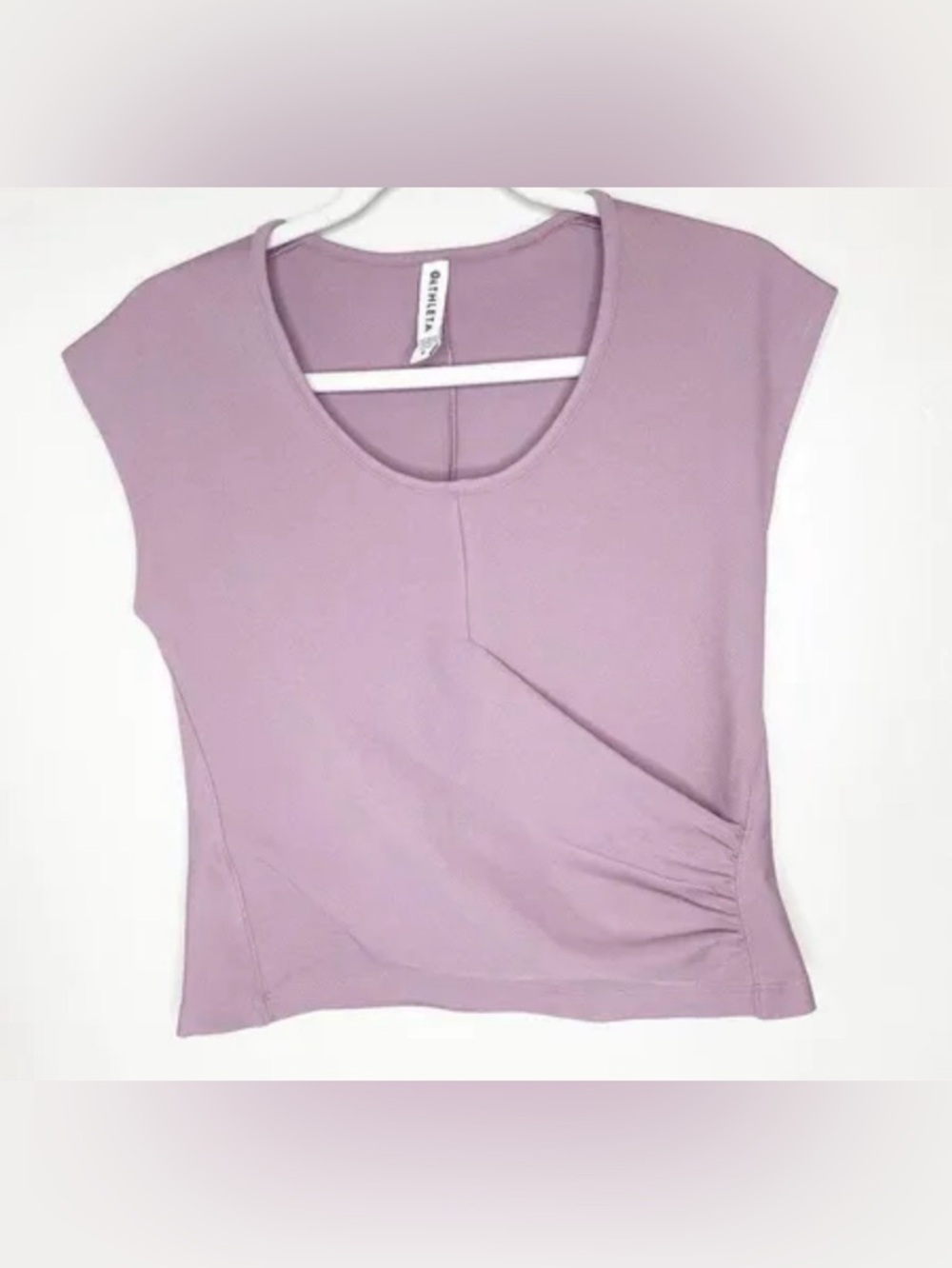 Athleta Bayview Ribbed Croped Faux Wrap Top Purple size medium